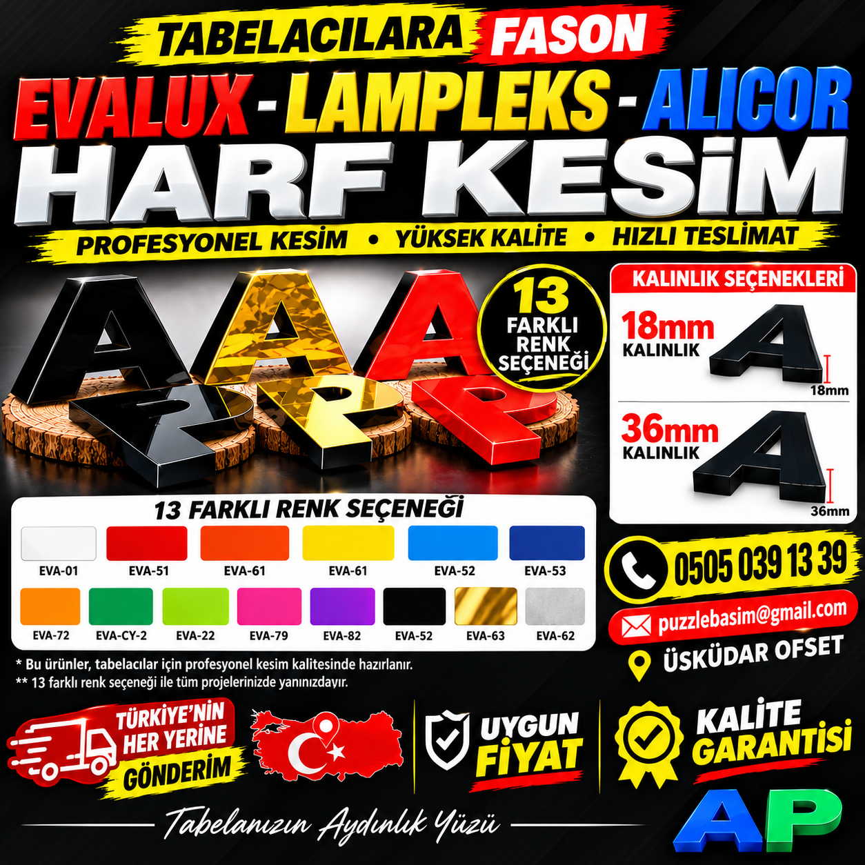 Fason Kutu Harf Tabela Üretimi